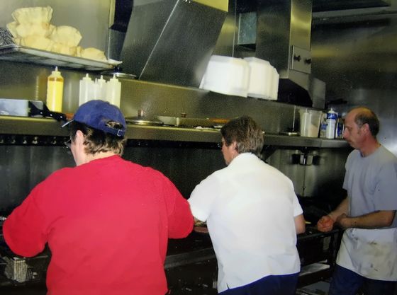The kitchen line in full swing