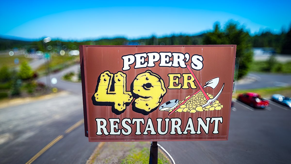 The Peper's 49er Restaurant roadside sign